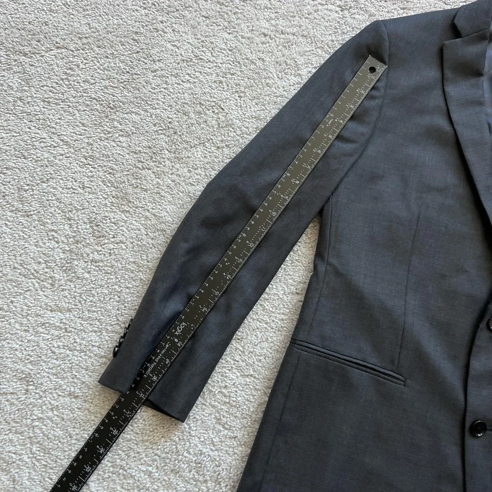 Indochino Luxury Suit Jacket Mens 40 Gray Wool Cashmere Two Button Notch Lapel